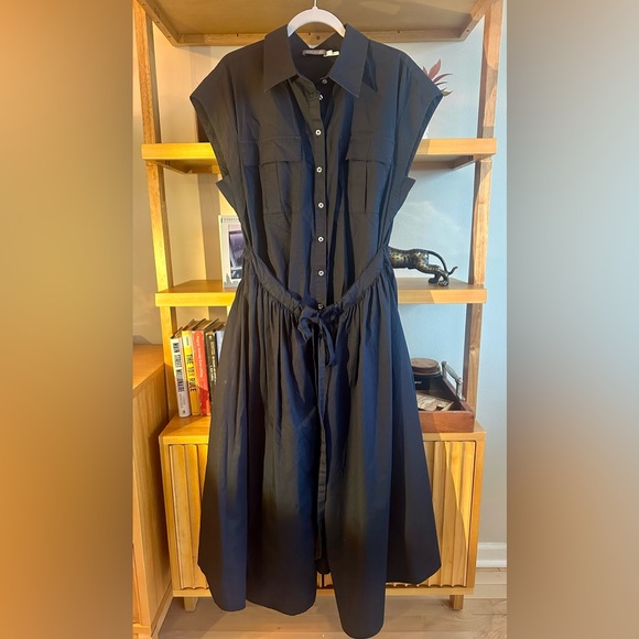 Mint Velvet Cotton Navy Blue Midi Shirt Dress - size 12 - Picture 7 of 13